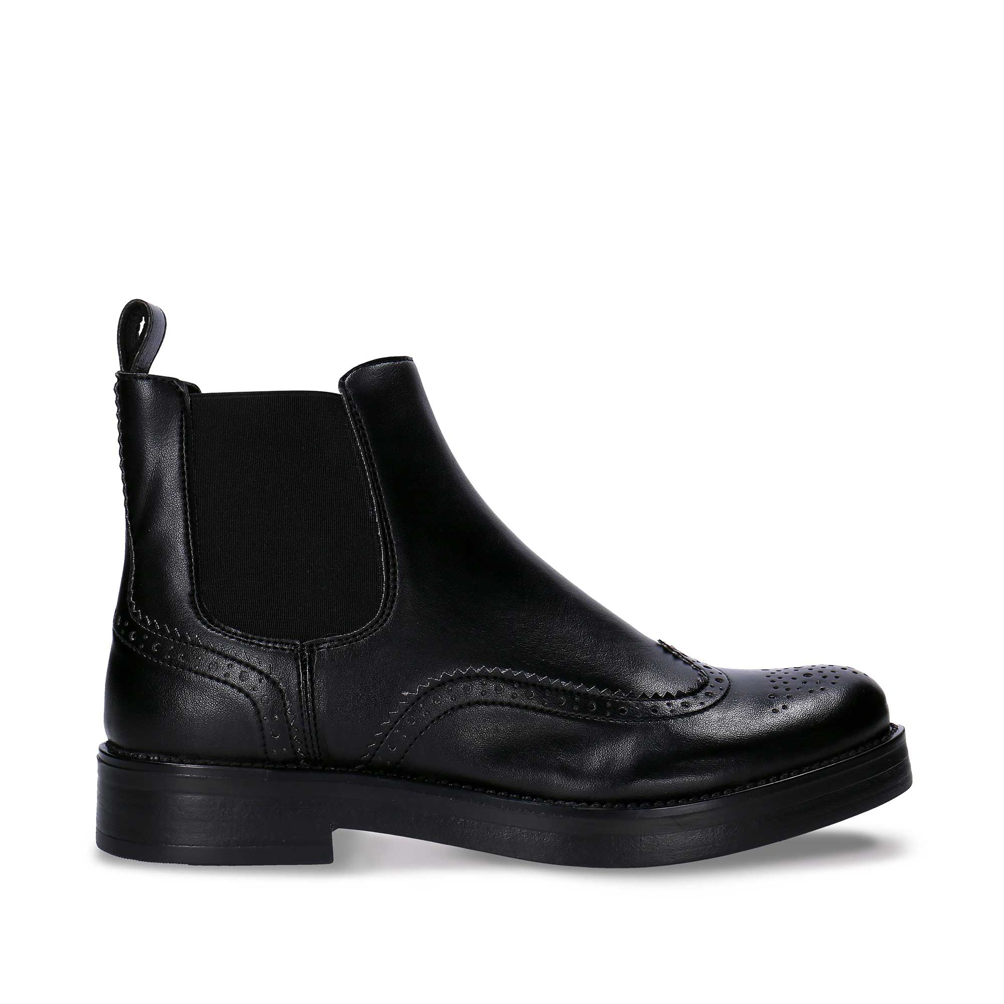 Sisi Black Chelsea Boots Vegan Brogue – IVALO.COM