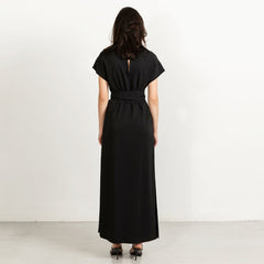 Sunday Dress Long With Short Sleeves Black