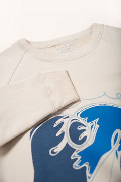 Blue Doves Sweatshirt White