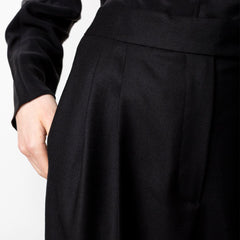 Swipe Wide Wool Pants Black