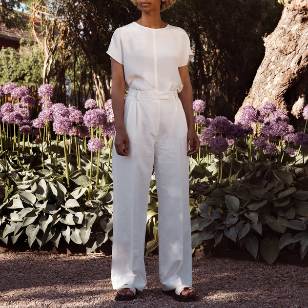 Swipe Pleated Wide Leg Pants Long