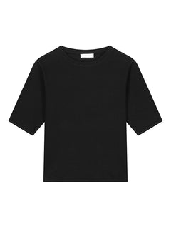 Rosa Structured Cotton Tee Black