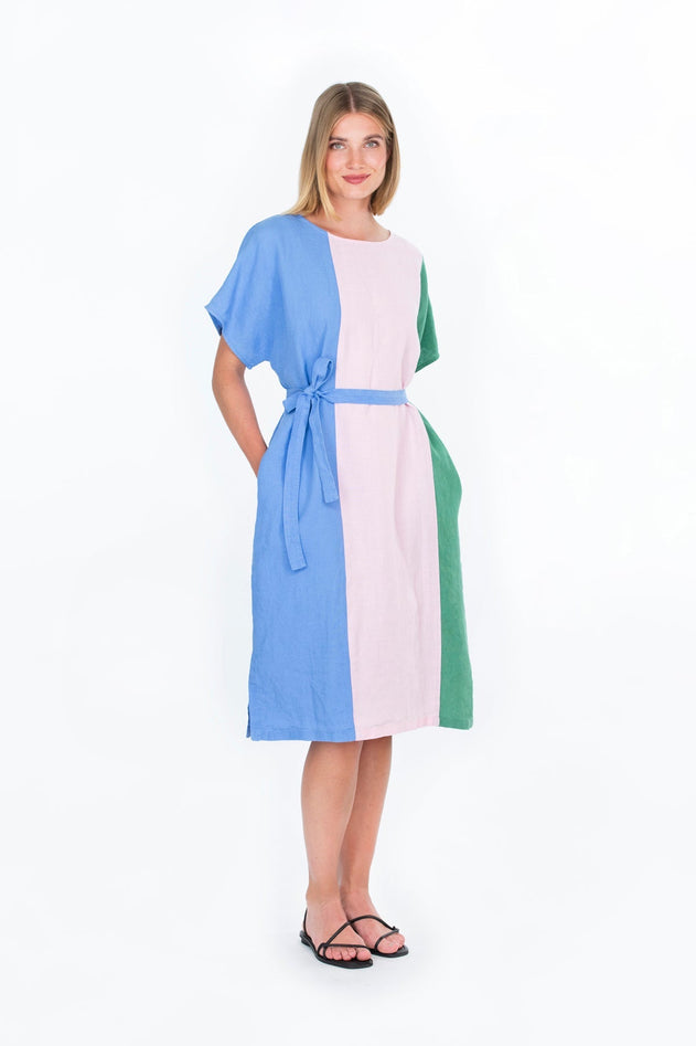 Taivas Linen Dress Striped