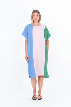 Taivas Linen Dress Striped