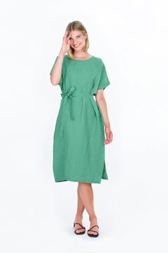 Taivas Linen Dress Green