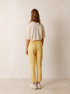 Tailored Pants With Pleats Yellow