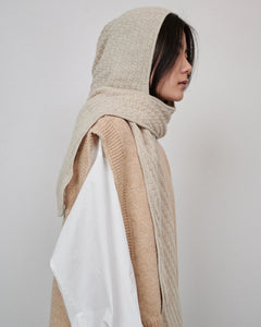 Radvilaitė Wool Hooded Scarf Beige