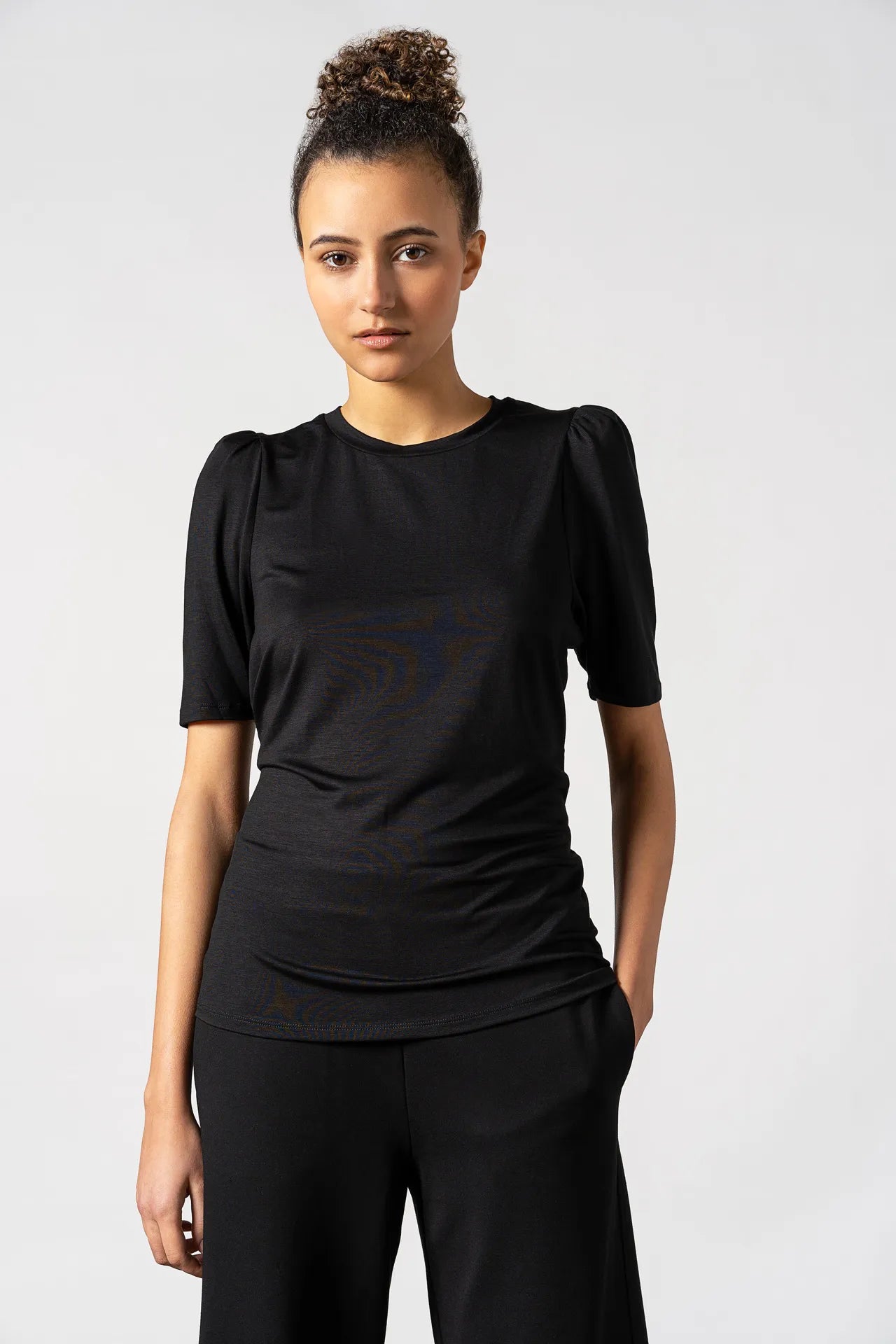 Tu Puff Sleeve Top Black