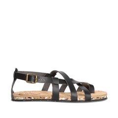 Tulip Black Vegan Criss-Cross Sandals