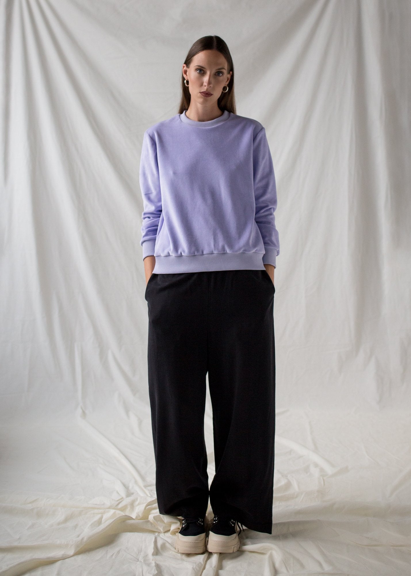June Velour Sweatshirt Lilac