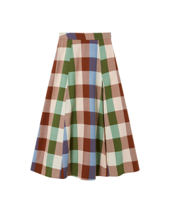 Tora Midi Skirt Checkered Multicolor