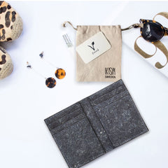 Coconut Leather BiFold Card Holder Dark Indigo