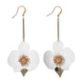 Upcycle with Jing - Leafy Butterfly Orchid Drop Earrings White, image no.3