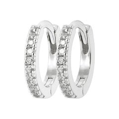 Zirconia Hoopie Earrings Silver