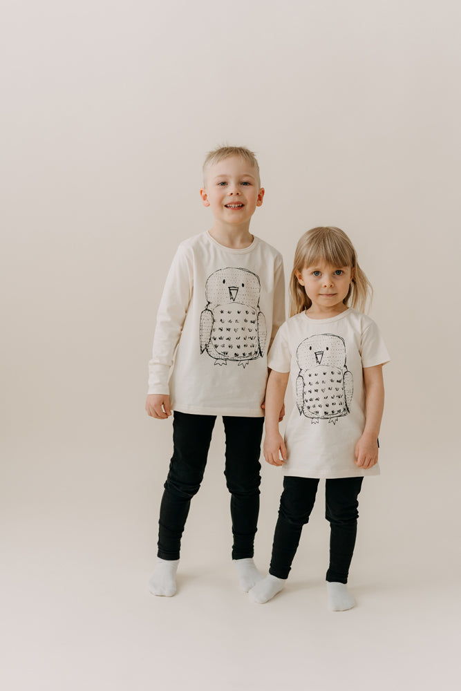Long Sleeve Owl Shirt Natural White