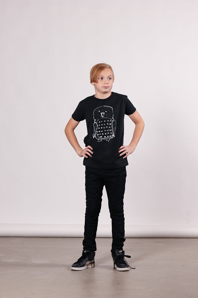 Kids' Owl T-Shirt Black