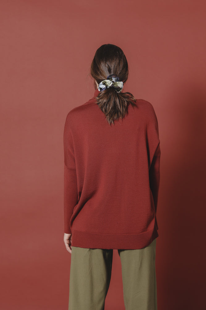 Noemi Merino Wool Blouse Brick Red