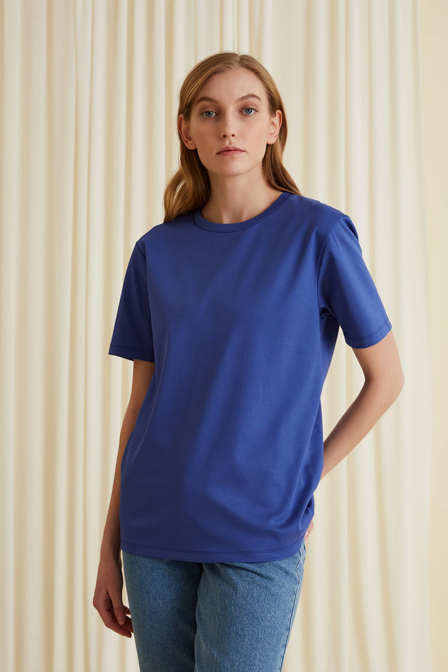 Amina Organic Cotton T-Shirt Blue