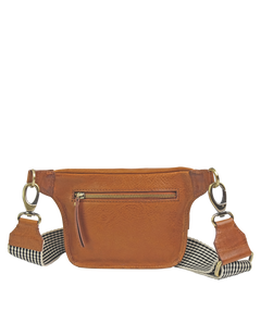 Beck's Bum Bag Cognac Checkered Stromboli Leather