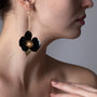 Upcycle with Jing - Leafy Butterfly Orchid Drop Earrings Black, image no.1