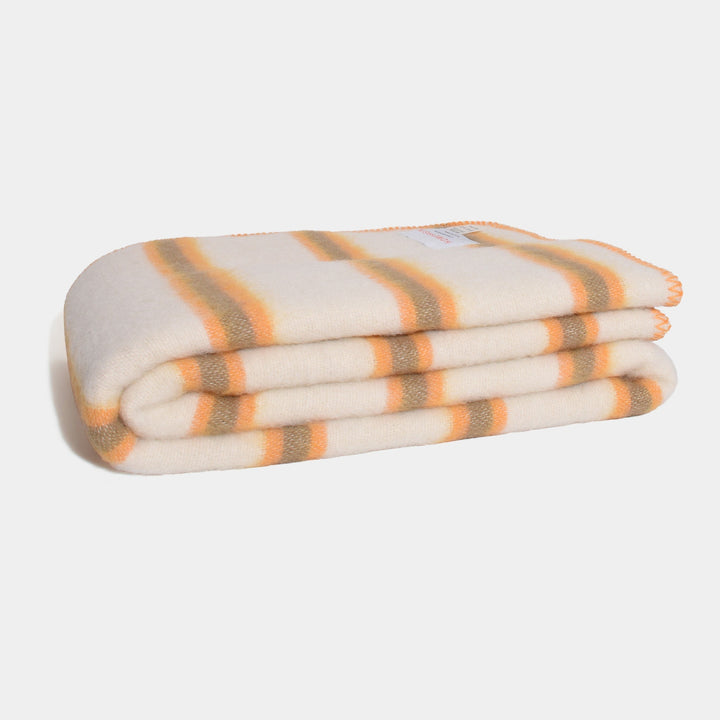 Homehagen - Wool Blanket Yellow/Khaki Stripe