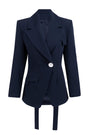 Carolina Machado - Mazarine Cinched Blazer Navy, image no.2
