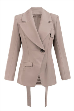 Magda Cinched Blazer Taupe