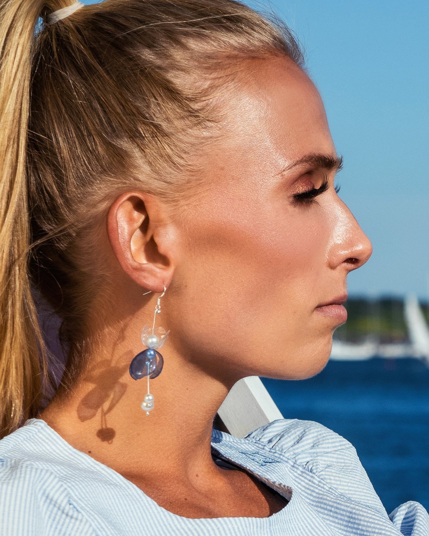 Sustainable Blue Lake Drop Earrings