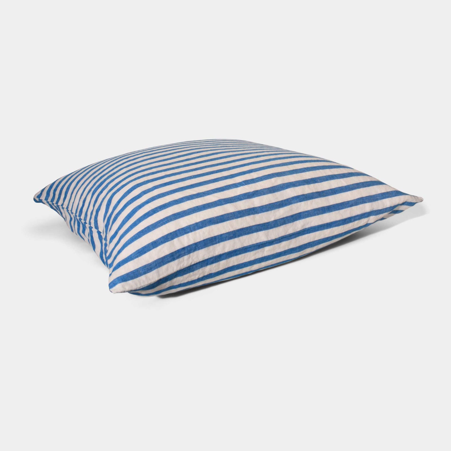 Linen Pillow Case Blue Stripe