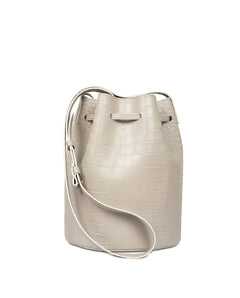 Leandra Bucket Bag Croco Soft Pearl