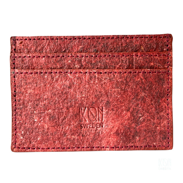 Coconut Leather Card Holder Wine Red