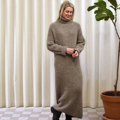 Helene Roll-Neck Dress Grey