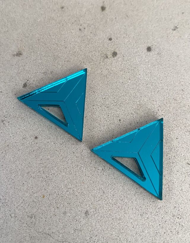 Triangle Earrings Petrol