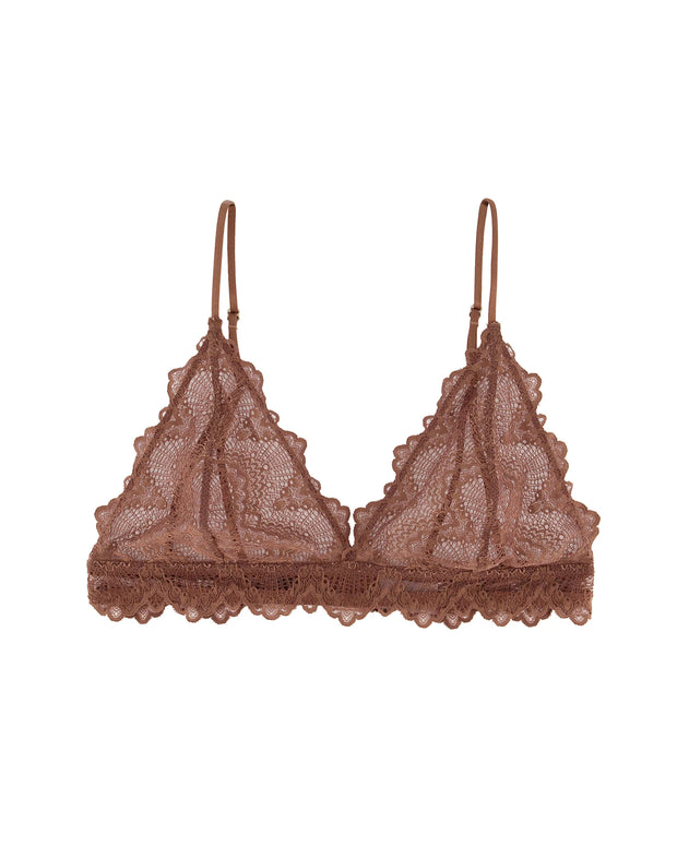 Lace Triangle Bralette 001 Cacao –