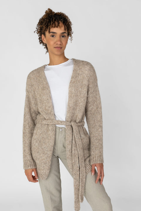 Alpaca-Cotton Cardigan Beige