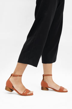 Chicago Ankle Strap Heels Brown