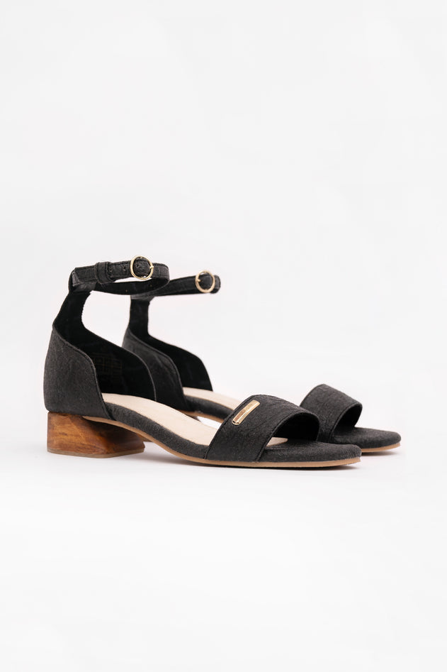 Chicago Ankle Strap Heels Charcoal