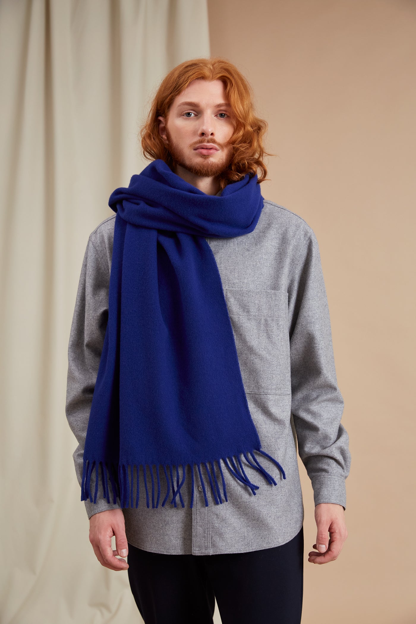 Connie Wool Cashmere Scarf Lake Blue