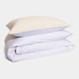 Homehagen - Cotton Percale Duvet Cover Set Cream-White & Cream Piping, image no.1