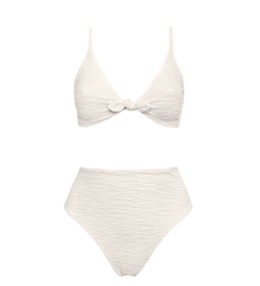 Jacquard Leona + Skyline High Bikini Set Cream