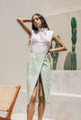 Carolina Machado - Iris Zebra Asymmetrical Skirt Green, image no.1