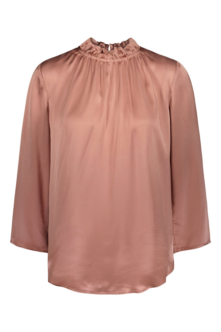 Voglia - Darlyn High Collar Blouse Frosted Pink