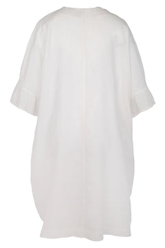 Loose Fit Ruffled Sleeves Linen Dress