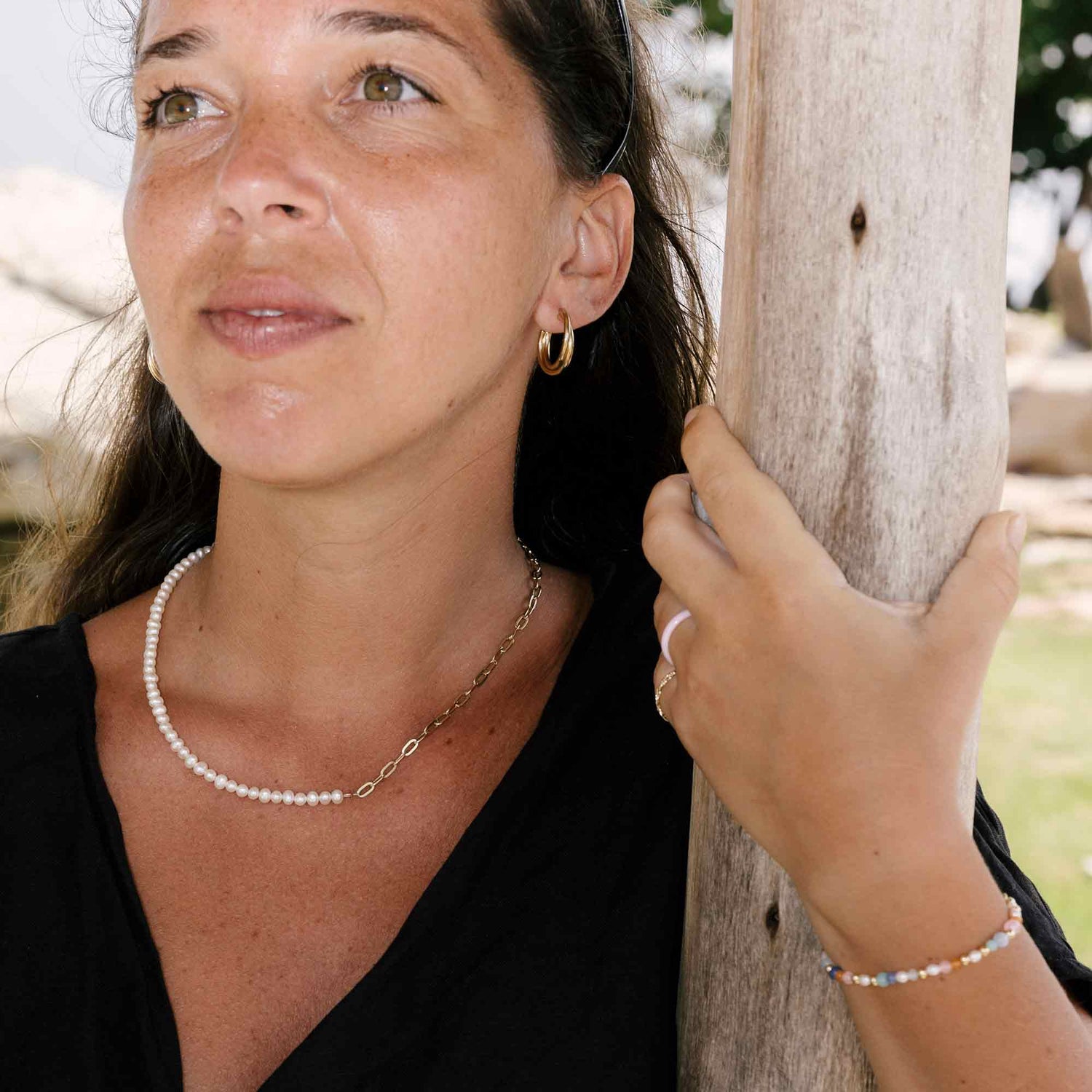 Pearl & Chain Necklace