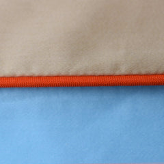 Cotton Sateen Duvet Cover Set Light Blue-Khaki