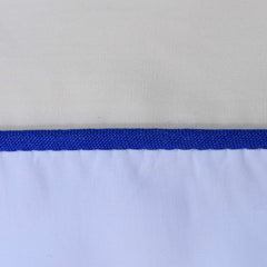 Cotton Percale Duvet Cover Set Cream-White & Cobalt Piping