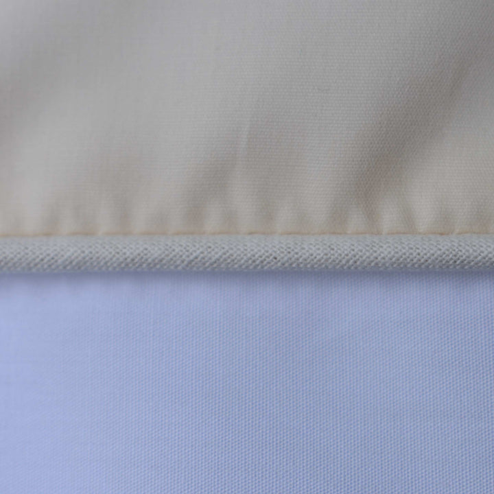 Homehagen - Cotton Percale Duvet Cover Set Cream-White & Cream Piping
