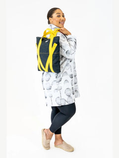 Hohka Bag / Backpack Yellow Straps Dark Denim