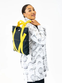 Hohka Bag / Backpack Yellow Straps Dark Denim