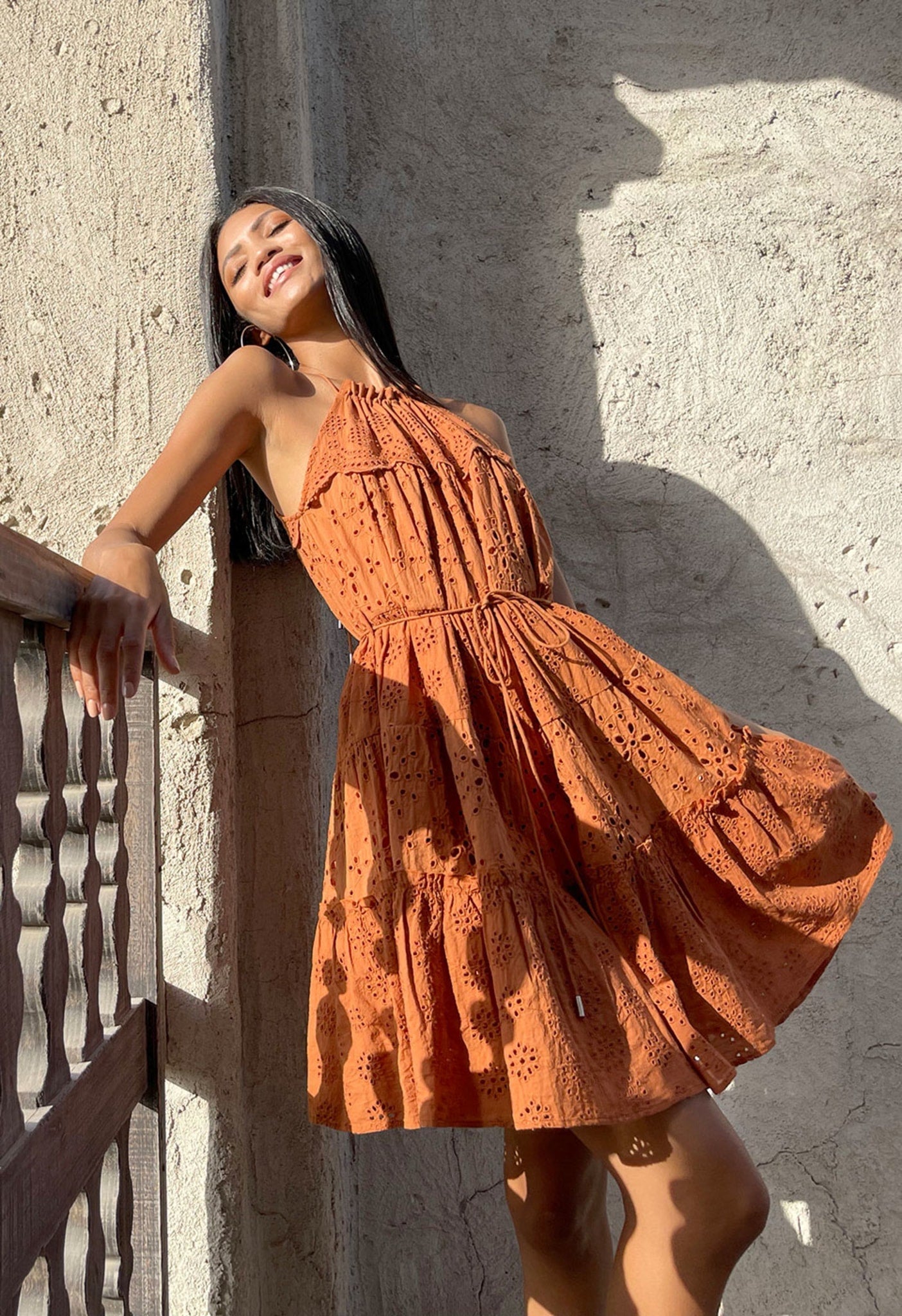Eyelet dress meaning top